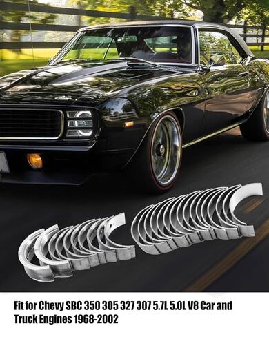 Main and Rod Bearings Kit Fit for Chevy SBC 350 305 327 307 5.7L 5.0L V8 Car and Truck Engines 1968-2002 Replace MS909A BC296J BB253J CB663A 8-2555A, 2.450In Journal Size in Saudi Arabia