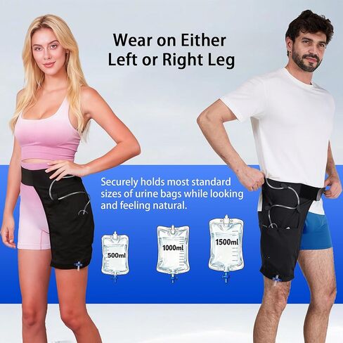 Catheter Leg Bag Holder - Breathable Fabric, Stay-in-Place Urine Bag Stabilization Device for Men & Women,Black(S-M) Ufootit in Saudi Arabia