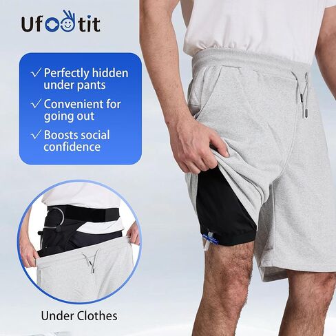 Catheter Leg Bag Holder - Breathable Fabric, Stay-in-Place Urine Bag Stabilization Device for Men & Women,Black(S-M) Ufootit in Saudi Arabia