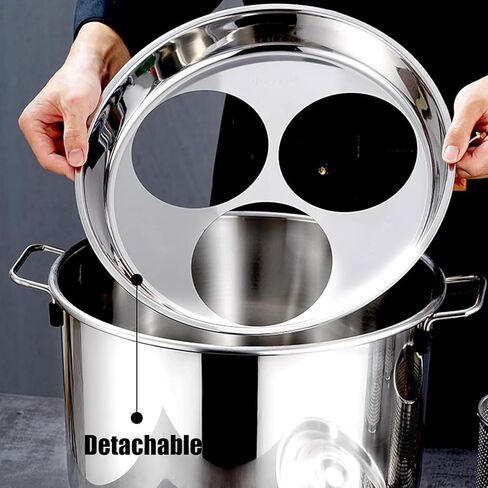 Pasta Pots Pasta Cooker, Pasta Pot with Colander, Stainless Steel Vegetable Noodle Cooking Pot, Commercial 2/3/4 Holes Soup Pot Set with Lid, Gas Stove and Indu in Saudi Arabia