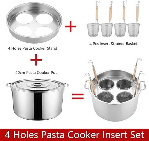 Multifunctional Pasta Cooker with Divider & Colander Strainer - Stainless Steel Stock Pot for Home & Commercial Kitchen Cooking in Saudi Arabia