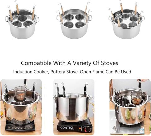 Multifunctional Pasta Cooker with Divider & Colander Strainer - Stainless Steel Stock Pot for Home & Commercial Kitchen Cooking in Saudi Arabia