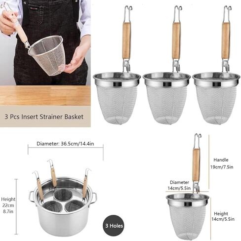 Pasta Pots Pasta Pot Stainless Steel Pasta Cooker, Pasta Cooker Set with Insert Strainer Basket, Home Kitchen Stock Pot Restaurant Steamer Pot, Pasta Cooking Co in Saudi Arabia