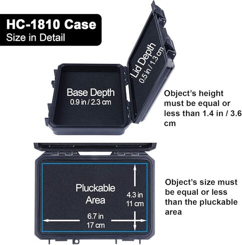 صندوق جاف صغير الحجم من Lykus HC-1810 مزود بحشوة إسفنجية، مقاس داخلي 7.09x4.72x1.46 بوصة، مقاوم لرذاذ الماء IP66 in Kuwait