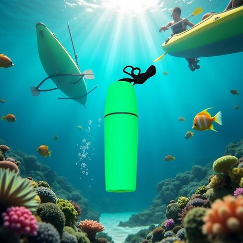 Green Waterproof Container Bottle Holder with Lanyard - Floating Dry Box for Kayak, Canoe, Boat, Diving, and Snorkeling - Watertight Plastic Case with Hook and O-Ring Seal for Outdoor Activities in Saudi Arabia