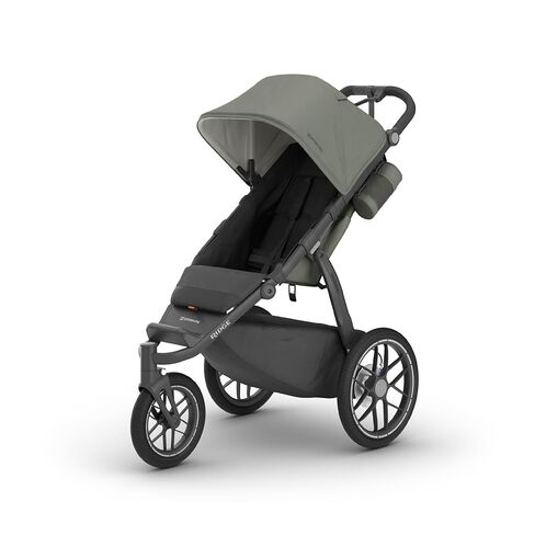 UPPAbaby Ridge V2 Jogging Stroller | All-Terrain Performance Suspension + Never-Flat Tires Built for Walking, Running + Trails | Water Bottle Holder Included | Evelyn (Meadow Green | Carbon Frame) in Saudi Arabia
