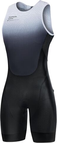 Santic Men's Triathlon Suit Sleeveless One-Piece Tri Suit with Padding & Rear Pockets | Swim, Bike, Run Gear in Saudi Arabia