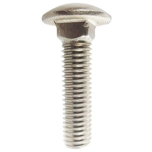 10-24 x 1 Carriage Bolts, Round Head, Square Neck, Stainless Steel 18-8, Full Thread, Plain Finish, Flat Point, Quantity 50 by Fastenere in Saudi Arabia