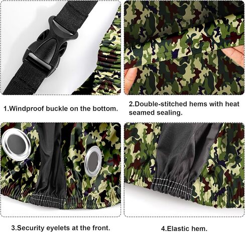 Roctee Bicycle Cover Waterproof Wind Rain Snow Proof Outdoor Mountain Bike Road Travel Bike Cycle Covers with Storage Bag, 78.7''(L) * 27.6''(W) * 43.3''(H) for XL Size (Black & Camo) in Kuwait