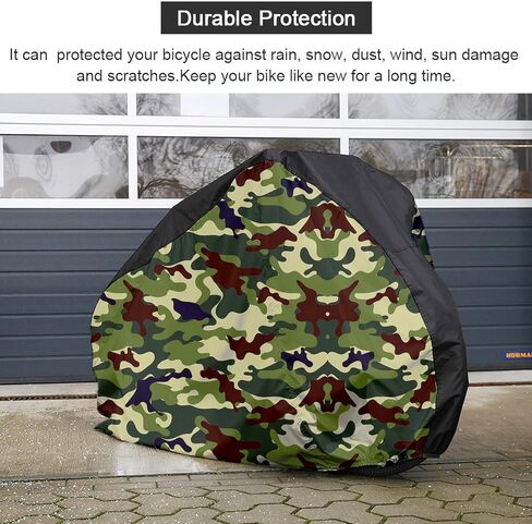 Roctee Bicycle Cover Waterproof Wind Rain Snow Proof Outdoor Mountain Bike Road Travel Bike Cycle Covers with Storage Bag, 78.7''(L) * 27.6''(W) * 43.3''(H) for XL Size (Black & Camo) in Kuwait