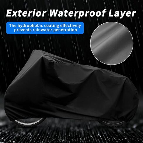 غطاء دراجة مقاوم للماء في الهواء الطلق - غطاء دراجة بتصميم مدبب مقاس 82.7 × 43.3 بوصة لدراجات الجبال والطرق، واقي عالي الكثافة من أشعة الشمس فوق البنفسجية مع حاشية مرنة، أساسي للركاب خفيف الوزن in Kuwait