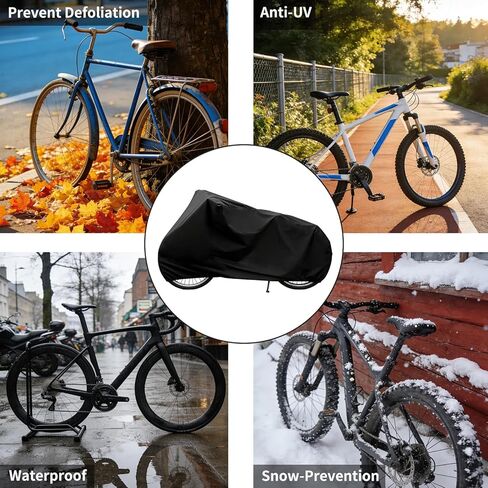 غطاء دراجة مقاوم للماء في الهواء الطلق - غطاء دراجة بتصميم مدبب مقاس 82.7 × 43.3 بوصة لدراجات الجبال والطرق، واقي عالي الكثافة من أشعة الشمس فوق البنفسجية مع حاشية مرنة، أساسي للركاب خفيف الوزن in Kuwait