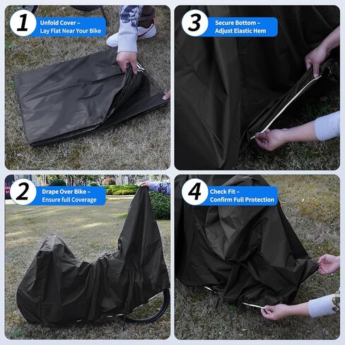 غطاء دراجة مقاوم للماء في الهواء الطلق - غطاء دراجة بتصميم مدبب مقاس 82.7 × 43.3 بوصة لدراجات الجبال والطرق، واقي عالي الكثافة من أشعة الشمس فوق البنفسجية مع حاشية مرنة، أساسي للركاب خفيف الوزن in Kuwait