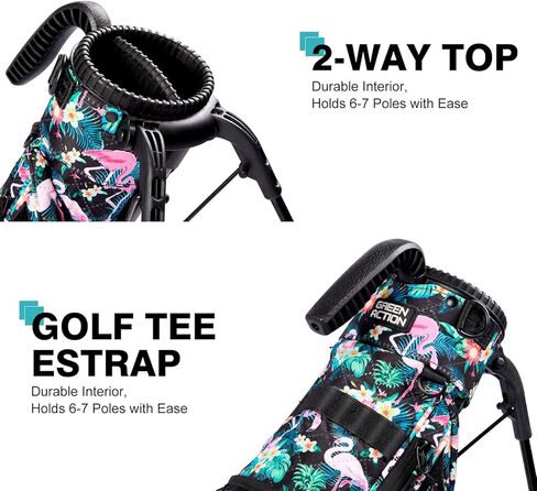 Sunday Golf Bag with Strap & Stand, Lightweight Golf Stand Bags with Two-Way Divider/Cooler Pocket, Golf Club Bags Holds 5-6 Clubs for Driving Range, Par 3 and Standard Courses in Saudi Arabia