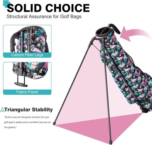 Sunday Golf Bag with Strap & Stand, Lightweight Golf Stand Bags with Two-Way Divider/Cooler Pocket, Golf Club Bags Holds 5-6 Clubs for Driving Range, Par 3 and Standard Courses in Saudi Arabia