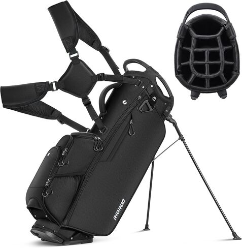 14 Way Golf Stand Bag, Men Women Lightweight Golf Bag with Individual Full-Length Dividers, 9 Tactical Pockets, Cooler Pocket, Rain Cover Ergonomic Dual Strap for Easy Carry in Kuwait