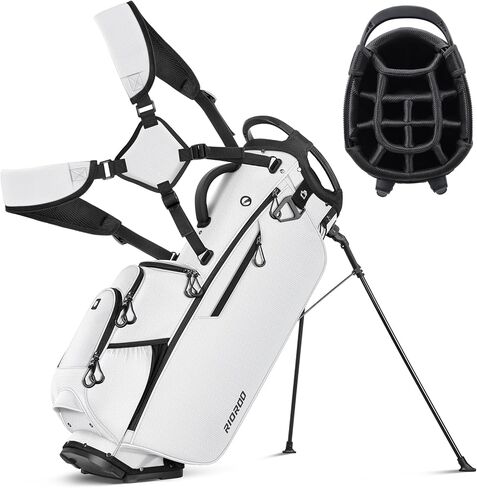 14 Way Golf Stand Bag, Men Women Lightweight Golf Bag with Individual Full-Length Dividers, 9 Tactical Pockets, Cooler Pocket, Rain Cover Ergonomic Dual Strap for Easy Carry in Saudi Arabia