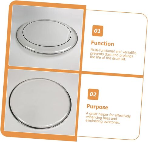 UPKOCH Double Drum Cover Transparent Skin for Drums Lightweight Bass Reduces Overtones Easy to Install Replacement in Saudi Arabia