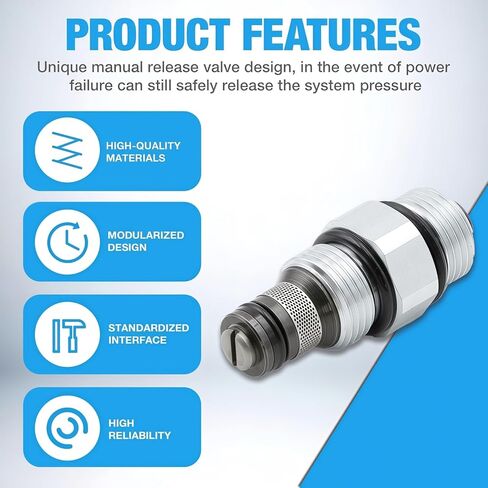 Lowering Valve VF-9021 Fit for SPX Fenner Stone Power Unit Pump, Manual Release Cartridge Valve Replace VF9021 in Kuwait