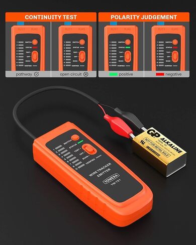 Network Cable Tester, YOWEXA Digital Signal Wire Tracer, RJ45 RJ11, for CAT5/6/POE/STP, Supports Continuity Test & Wire Mapping, for Ethernet, Telephone Line, Electrical Cable Sorting & Maintenance in Kuwait