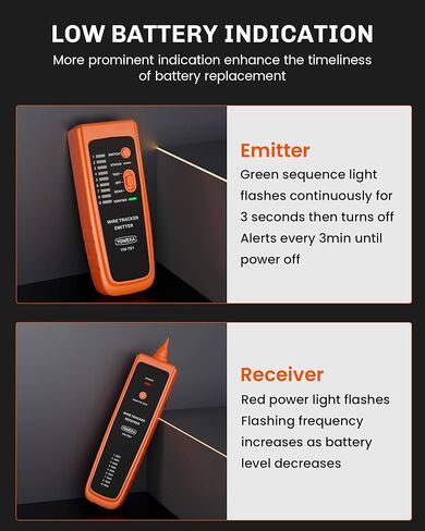 Network Cable Tester, YOWEXA Digital Signal Wire Tracer, RJ45 RJ11, for CAT5/6/POE/STP, Supports Continuity Test & Wire Mapping, for Ethernet, Telephone Line, Electrical Cable Sorting & Maintenance in Kuwait