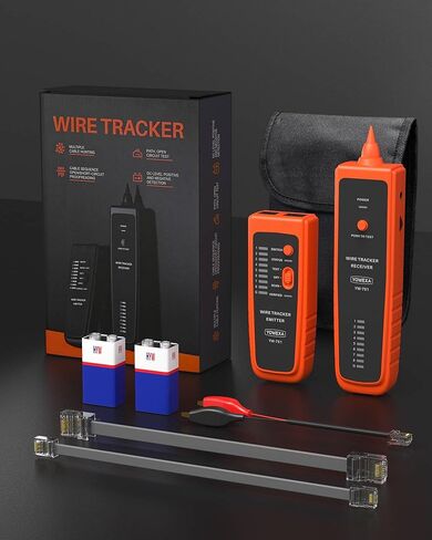 Network Cable Tester, YOWEXA Digital Signal Wire Tracer, RJ45 RJ11, for CAT5/6/POE/STP, Supports Continuity Test & Wire Mapping, for Ethernet, Telephone Line, Electrical Cable Sorting & Maintenance in Kuwait