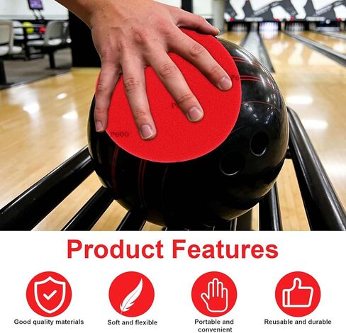 6pcs Bowling Ball Sanding Pads, 600/1000/1500/2000/3000/5000 Grits Polishing Kit Cleaning Shammy Pad Bowling Accessories for Sports Ball Resurfacing Polishing in Kuwait