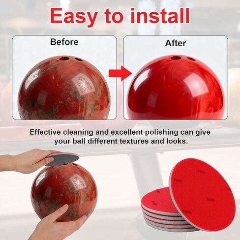 6pcs Bowling Ball Sanding Pads, 600/1000/1500/2000/3000/5000 Grits Polishing Kit Cleaning Shammy Pad Bowling Accessories for Sports Ball Resurfacing Polishing in Kuwait