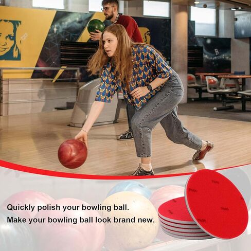 6pcs Bowling Ball Sanding Pads, 600/1000/1500/2000/3000/5000 Grits Polishing Kit Cleaning Shammy Pad Bowling Accessories for Sports Ball Resurfacing Polishing in Kuwait
