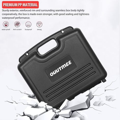 Portable Hard Case 12.2" x 9.85" x 3.77" with Customizable Diced Foam,Protects for Equipments, Electronics, Tools, Microphones, Recorder and More in Kuwait