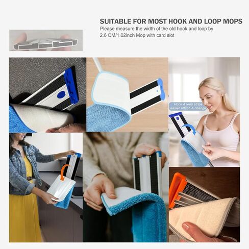 Hook and Loop Accessories Strip Flat Floor Cleaning Mop Part Replacement for 11 18 24 36in Commercial Mops Compatible with Bona Microfiber Mop and for Microfiber Flat Mops in Saudi Arabia
