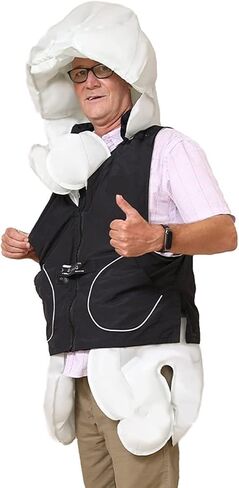Anti-Fall Airbag Suit Intelligent Vest with Metal Bottle 0.08s Pop Up Head Protection Effectively Aid for Elderly 1pcs yjt0rf-11223(Black,X-L) in Saudi Arabia