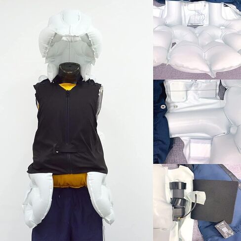 Anti-Fall Airbag Suit Intelligent Vest with Metal Bottle 0.08s Pop Up Head Protection Effectively Aid for Elderly 1pcs yjt0rf-11223(Black,X-L) in Saudi Arabia