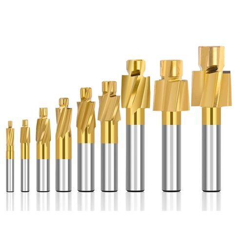 Twist Drill Bits,Metal Bit,1pc HSS Milling Cutter Counterbore End Mill 6-12mm Shank Pilot Slotting Tool for Copper Drilling Piloted Cutter-1pc M3(1pc M4) in Kuwait