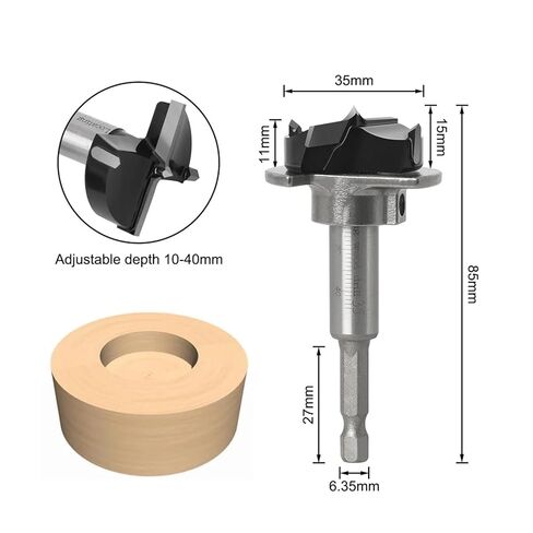 1pcHexagonal Shank 35mm Adjustable Carbide Drill Bits Hinge Hole Opener Boring Bit Tipped Drilling Tool Woodworking Cutter in Saudi Arabia