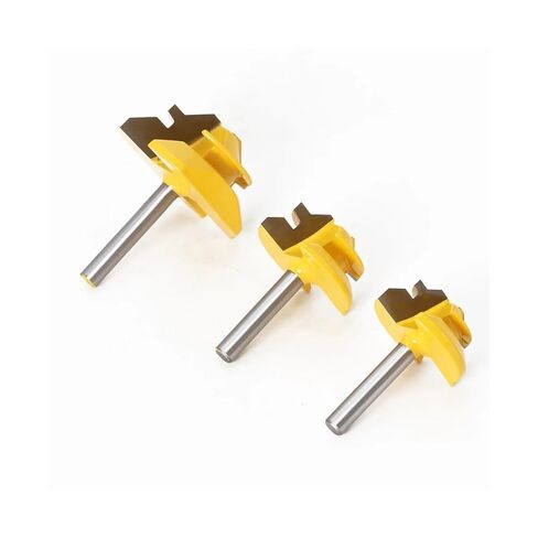 45 Degree Lock Miter Router Bit 1/4" 6mm Shank Woodworking Tenon Milling Cutter Tool Drilling Milling for Wood Carbide Alloy(3pcs 6mm Shank) in Saudi Arabia