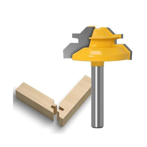 45 Degree Lock Miter Router Bit 1/4" 6mm Shank Woodworking Tenon Milling Cutter Tool Drilling Milling for Wood Carbide Alloy(3pcs 6mm Shank) in Saudi Arabia
