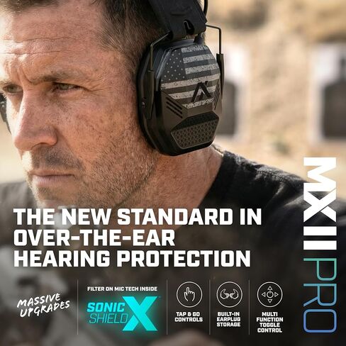 أغطية أذن بلوتوث AXIL MX II PRO للعمل والصيد والرماية - أغطية أذن لتقليل الضوضاء مع تضخيم الصوت وضغط الصدمات، وأدوات التحكم في الصنبور - سماعات رأس بلوتوث لحماية السمع in Kuwait