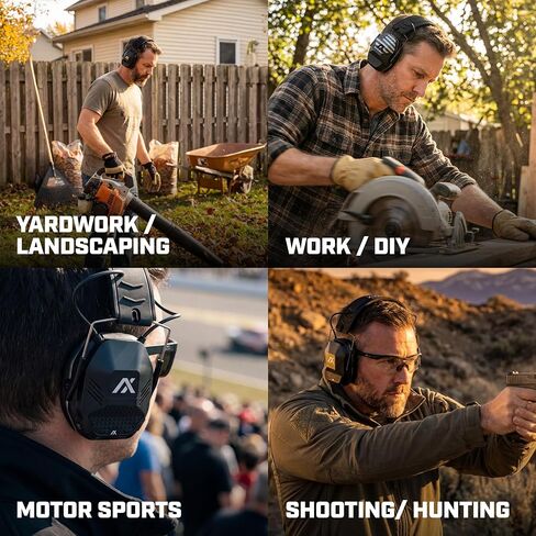أغطية أذن بلوتوث AXIL MX II PRO للعمل والصيد والرماية - أغطية أذن لتقليل الضوضاء مع تضخيم الصوت وضغط الصدمات، وأدوات التحكم في الصنبور - سماعات رأس بلوتوث لحماية السمع in Kuwait