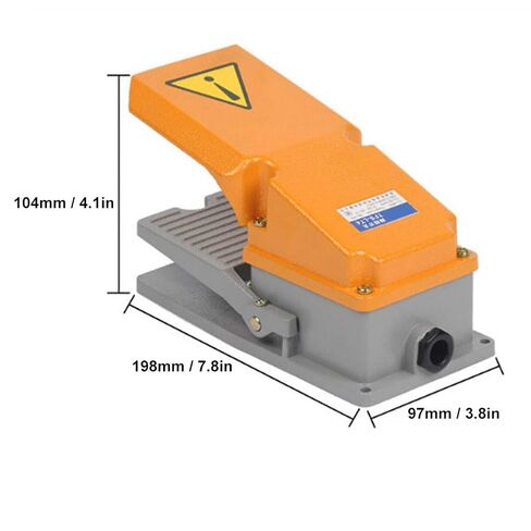 10A AC380V DC220V Foot Switch, Aluminum Shell Jog Pedal Power Controller, Momentary On/Off Foot Control Switch for Machine Tools, Industrial Equipment (4.1 x 7.8 x 3.8in / 104 x 198 x 97mm) in Saudi Arabia