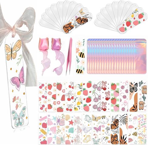 86pcs مجموعة الفراغات المرجعية الاكريليك ، 20 مرجعية تسامي مع 25pcs uv dtf ملصق ، 20pcs شريط ، 20pcs أكياس ثلاثية الأبعاد ، ملاقط 1pcs ، مجموعة مرجعية واضحة للديي والهدايا (حيوانات الفاكهة) in Saudi Arabia