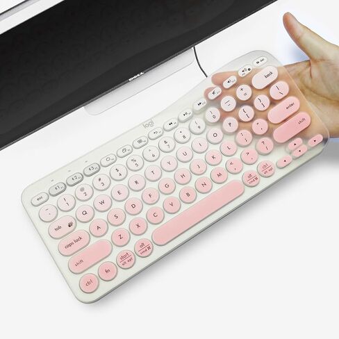 Keyboard Cover Silicone for K380 Logitech, Keyboard Cover for Logitech K380 Ergonomic Wireless Keyboards, Waterproof Dustproof Keyboard Skin Ultra-Thin Easy to Clean (Transparent) in Kuwait