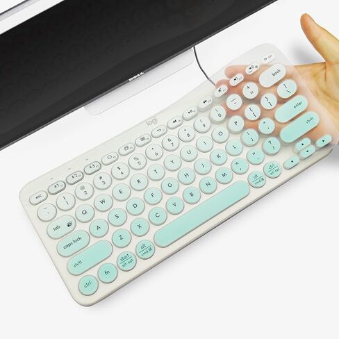 Keyboard Cover Silicone for K380 Logitech, Keyboard Cover for Logitech K380 Ergonomic Wireless Keyboards, Waterproof Dustproof Keyboard Skin Ultra-Thin Easy to Clean (Transparent) in Kuwait