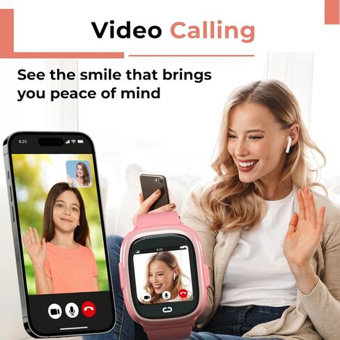 Kids Smartwatch with SIM Card - Ages 4-12 Years for Boys & Girls - GPS Tracking Locator SOS Alarm Remote Monitoring 2-Way Face to Face Call Voice & Video Camera Worldwide Coverage - Red in Saudi Arabia