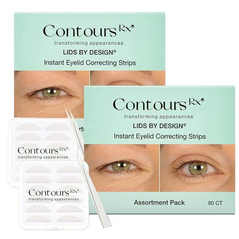 أغطية محيطية Rx حسب التصميم - شرائط رفع الجفن للرفع الدرامي على الجفون المغطاة بالغطاء، والجفون المتدلية - شريط عين طبي، مضاد للشيخوخة، غير جراحي - 160 قطعة (متنوعة (160 قيراط)) in Kuwait