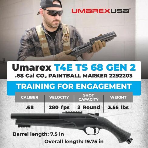 قلم تحديد كرات الطلاء Umarex T4E TS 68 GEN 2.68 Cal CO2 (2292203) in Saudi Arabia