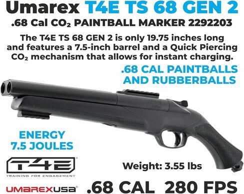 قلم تحديد كرات الطلاء Umarex T4E TS 68 GEN 2.68 Cal CO2 (2292203) in Saudi Arabia