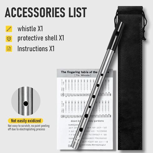 Irish Tin Whistle Key of D,Silver Sound Penny Whistle (1 Pack) in Saudi Arabia