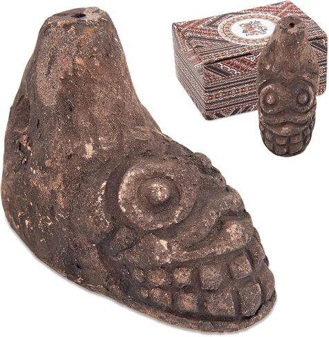 صافرة الموت الأزتيكية، أعلى صوت بشري أصلي يصرخ 125+ ديسيبل - سهل النفخ للهالوين وهواة الجمع (لون تيراكوتا) in Kuwait