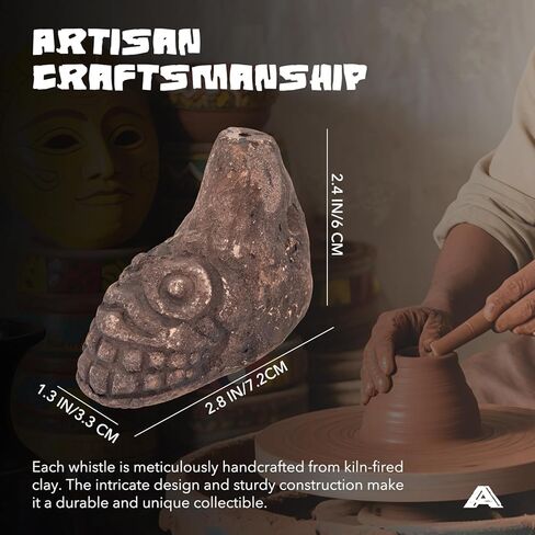 صافرة الموت الأزتيكية، أعلى صوت بشري أصلي يصرخ 125+ ديسيبل - سهل النفخ للهالوين وهواة الجمع (لون تيراكوتا) in Kuwait